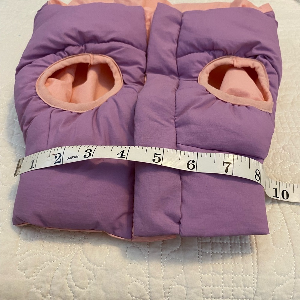 Purple and Pink Puffer Jacket for dogs with a Pull String and Slot For Leash. - Picture 9 of 10